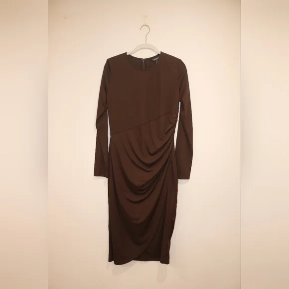 Lauren Ralph Lauren Women's Stretch Jersey Long-Sleeve Dress, Size 6 - Picture 3 of 15
